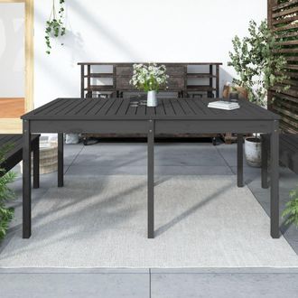 vidaXL Mesa De Jard&iacute;n Madera Maciza Pino Gris 159,5x82,5x76 Cm Vidaxl