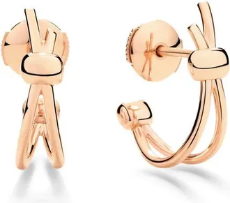 POMELLATO Double Row Hoop Earrings in Gold at Nordstrom