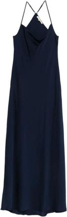 Nouvelle/Silk95Five Gowns, female, Blue, Size: XS Spaghetti-Strap Draped Gown