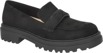 Bella Vita Pulse Faux Leather Platform Loafer in Black Suede at Nordstrom, Size 8.5