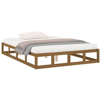 Berkfield Home Beautiful Bed Frame Honey Brown 150x200 cm King Size Solid Wood