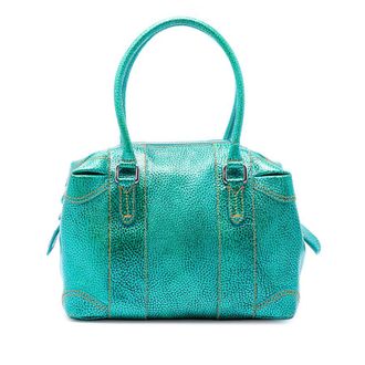 Fendi Pre-owned Fendi Metallic Pebbled Leather Mixed Media Boston Bag Ladies FI1Q8H3NWLXFHB7C