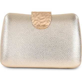 Badgley Mischka Tatum Faux Leather Clutch in Gold at Nordstrom, Size Small
