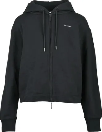 Calvin Klein Black Cropped Hooded Sweatshirt