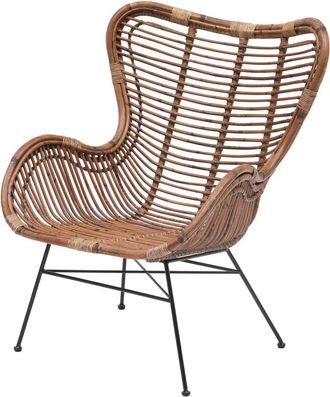 Nordlys Sillón en acero y ratan marrón