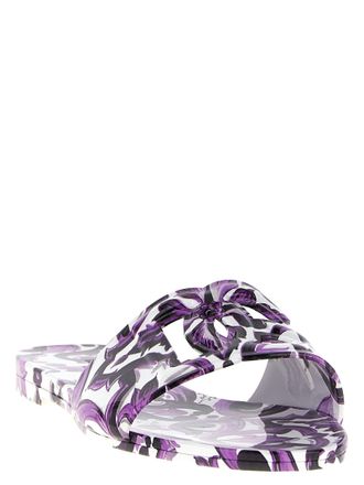 Dolce & Gabbana Abstract-Print Rubber Slide - Purple
