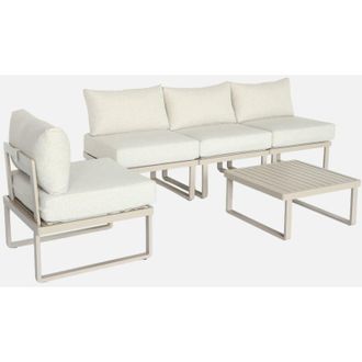 Sweeek Salotto da giardino modulare in alluminio, 4 posti