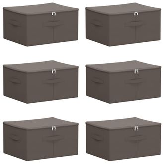vidaXL Caja De Almacenamiento 6 Pcs Gris 43 X 34 X 23 Cm Vidaxl