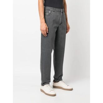 Brunello Cucinelli Charcoal Gray Straight-Leg Trousers, Brand Size 66 (US Size 50)