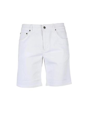 Dondup White Stretch Cotton-Blend Bermuda Shorts