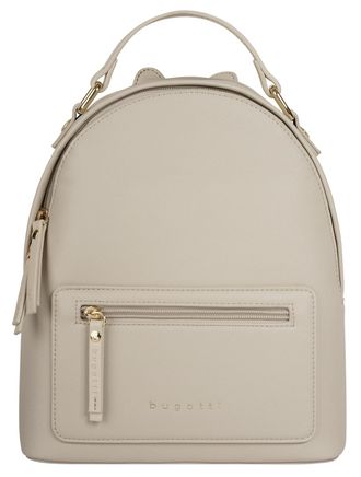 Bugatti Cityrucksack BUGATTI ELLA SAFFIANO, Damen, Gr. B/H/T: 23cm x 28cm x 11cm, onesize, beige, Polyurethan (100%), Rucks&auml;cke Cityrucksack