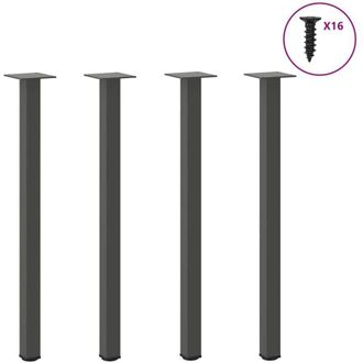 vidaXL Patas Para Consola (4 Unidades), Antracita, 72-74 Cm, Acero Vidaxl