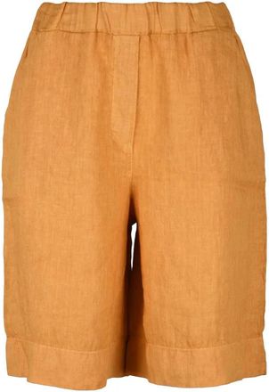 Ambrosio Black/Orange Linen Shorts