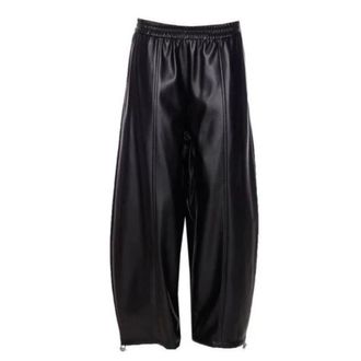 Pinko Wide Trousers, female, Black, S, Black Trousers for Women