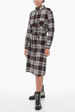 Woolrich Wool-Blend Shirt Dress HERITAGE GAUZE with Belt size S