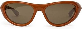 Bottega Veneta Acetate Zonnebril - Dames - Zonnebrillen - Bruin - ONE Size - Accessoires