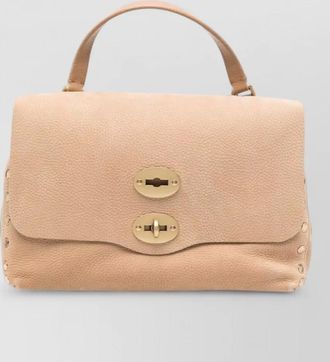 Zanellato grained leather studded shoulder bag