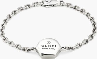 Gucci Trademark Hexagon Chain Bracelet, Size 18