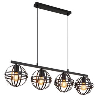 Netlighting Tamara I Bar Pendant Ceiling Light Matt Black 4x E27