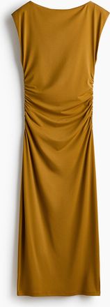 H&M Kleid mit Kappen&auml;rmeln - Yellow