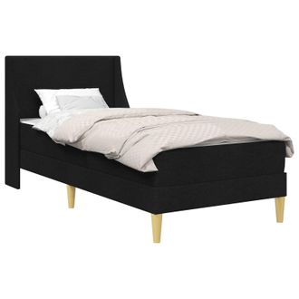 vidaXL Estructura De Cama Con Colch&oacute;n Negro 90 X 190 Cm Poli&eacute;ster Vidaxl