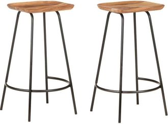 vidaXL Vidaxl - Taburetes de cocina 2 unidades madera maciza de acacia