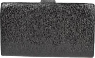 Chanel Pre-owned Wallets, female, Black, Size: ONE SIZE Pre-owned Leather Wallet