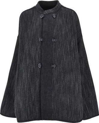 Emporio Armani Wool-blend reversible oversized jacket Woman 42