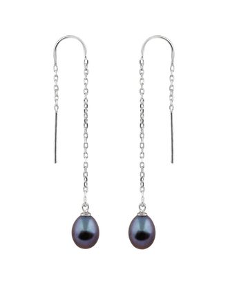 Splendid Pearls Plated 7.5-8mm Pearl Earring Threaders