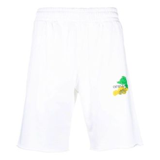 Off-white Brush Arrows Raw-Cut Shorts White OMCI006S23FLE0020184