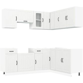 vidaXL Mueble De Cocina Lucca Blanco 11 Piezas Madera Contrachapada Vidaxl