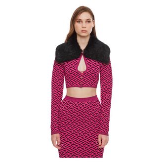 Versace Light Jackets, female, Pink, XS, Blazers