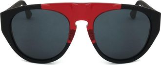Linda Farrow KRIS VAN ASSCHE KVA35 C2 Mens Sunglasses Red Size 56