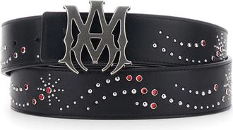 Amiri Front Logo Buckle Belt - Heren - Riemen - Zwart - 85 CM - Leer - Accessoires