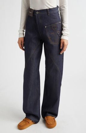 J.W.Anderson Twisted Workwear Jeans in Indigo at Nordstrom, Size 24