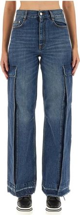 Stella McCartney Vintage Cargo Flare Jeans - Dames - Regular Fit Jeans - Blauw - W27 - Jeans
