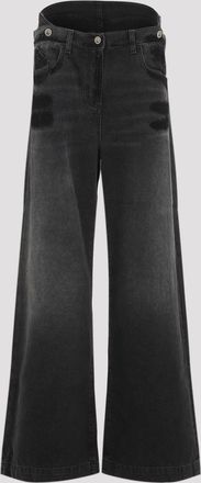 The Attico Womens Long Trousers Denim - Dark Grey Cotton - Size 27 (Waist)