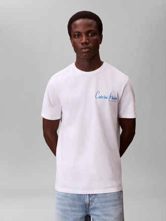 Calvin Klein Jeans T-Shirt CALVIN KLEIN JEANS JEANS GRAPHICS, Herren, Gr. XXL, hellwei&szlig;, Web, Obermaterial: 100% Baumwolle, unifarben, regular fit normal, Rundhals, eing