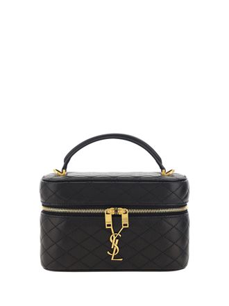 Saint Laurent Womens Leather Handbag Vanity Gaby Black Calf Shoulder Bags