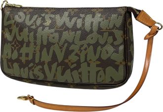 Louis Vuitton Brown Khaki Monogram Graffiti Pochette Pouch (Pre-Owned)