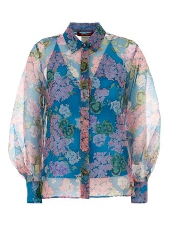 Max Mara printed organza shirt - Blue