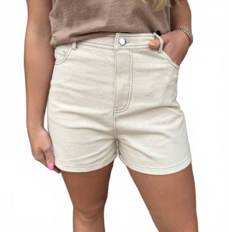 Mother Get To It High Rise Denim Short In Natural