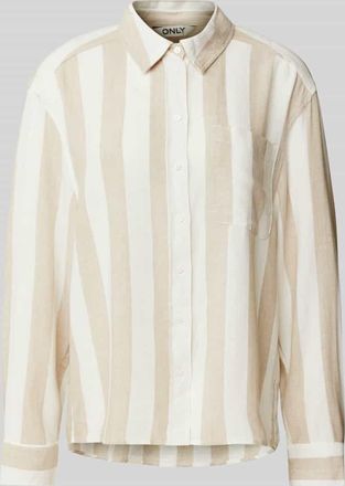 Only Regular Fit Bluse aus Viskose-Leinen-Mix Modell CARO in Ecru, Gr&ouml;&szlig;e M