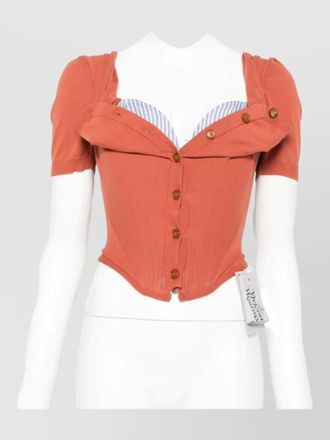 Vivienne Westwood draped crewneck top fitted off shoulder