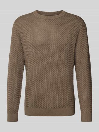 Jack & Jones Strickpullover mit Strukturmuster Modell BARKLEY in Taupe, Gr&ouml;&szlig;e XL