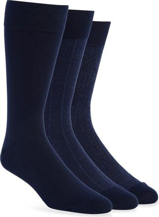 Lorenzo Uomo Assorted 3-Pack Crew Socks in Navy at Nordstrom Rack