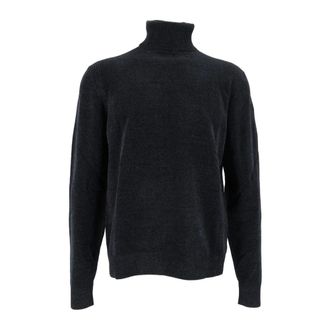 Roberto Ricci Design Maglia dolcevita velvet - Heren - Truien - Blauw - Maat: XL Velours