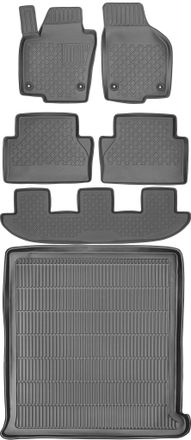 OEM Volkswagen Sharan Ii Van A Partir De 2010 Set - Alfombrillas Para Coche + Alfombrilla Para Maletero