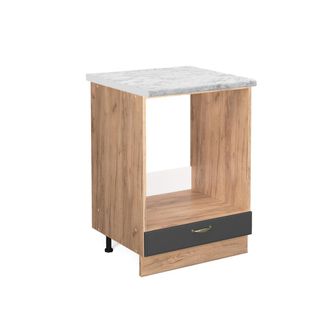 Vicco Armario Para Horno Empotrado Fame-line, Antracita-oro, 60 Cm, Et M&aacute;rmol