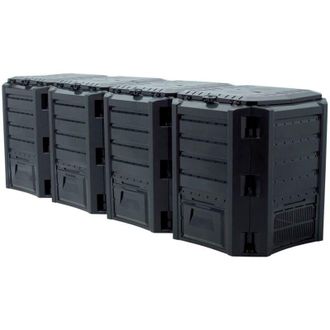 Prosperplast Compostador 1600 L Prosperplast Compogreen Module De Pl&aacute;stico En Color Negro, 82,6 (alto) X 261 (ancho) X 71,9 (profundo) Cms